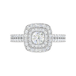 Load image into Gallery viewer, 0.30 cts. Cushion Solitaire Double Halo Split Shank Platinum Ring JL PT RH CU 250   Jewelove.US
