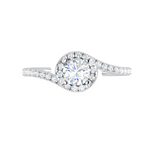 Load image into Gallery viewer, 0.30 cts Solitaire Halo Diamond Shank Platinum Ring JL PT RP RD 177   Jewelove.US
