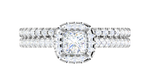 Load image into Gallery viewer, 0.50cts Princess Cut Solitaire Halo Diamond Split Shank Platinum Ring JL PT RH PR 298   Jewelove.US
