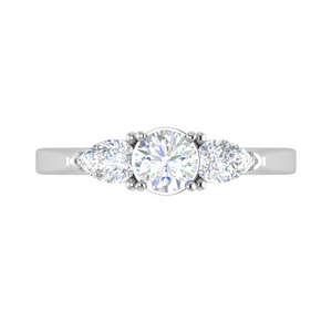 0.70 cts Solitaire with Pear Cut Diamond Accents Platinum Ring JL PT R3 RD 104   Jewelove.US