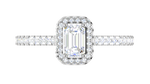 Load image into Gallery viewer, 0.50 cts Emerald Cut Diamond Double Halo Shank Platinum Ring JL PT RH EM 287   Jewelove.US

