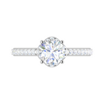 Load image into Gallery viewer, 0.50 cts Solitaire Halo Diamond Shank Platinum Ring JL PT RH RD 238   Jewelove.US
