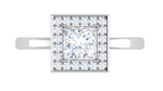 Load image into Gallery viewer, 1 Carat Princess Cut Solitaire Square Halo Diamond Platinum Ring JL PT RH PR 165   Jewelove.US
