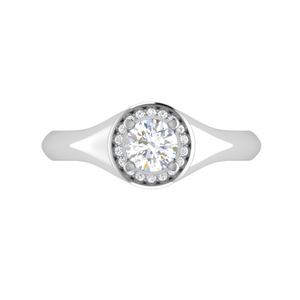 0.50 cts Solitaire Halo Diamond Platinum Ring JL PT RH RD 215   Jewelove.US