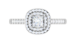 Load image into Gallery viewer, 0.50 cts Princess Cut Solitaire Double Halo Diamond Shank Platinum Ring JL PT RH PR 280   Jewelove.US
