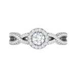 Load image into Gallery viewer, 0.50 cts Solitaire Halo Diamond Twisted Shank Platinum Ring JL PT RH RD 223   Jewelove.US
