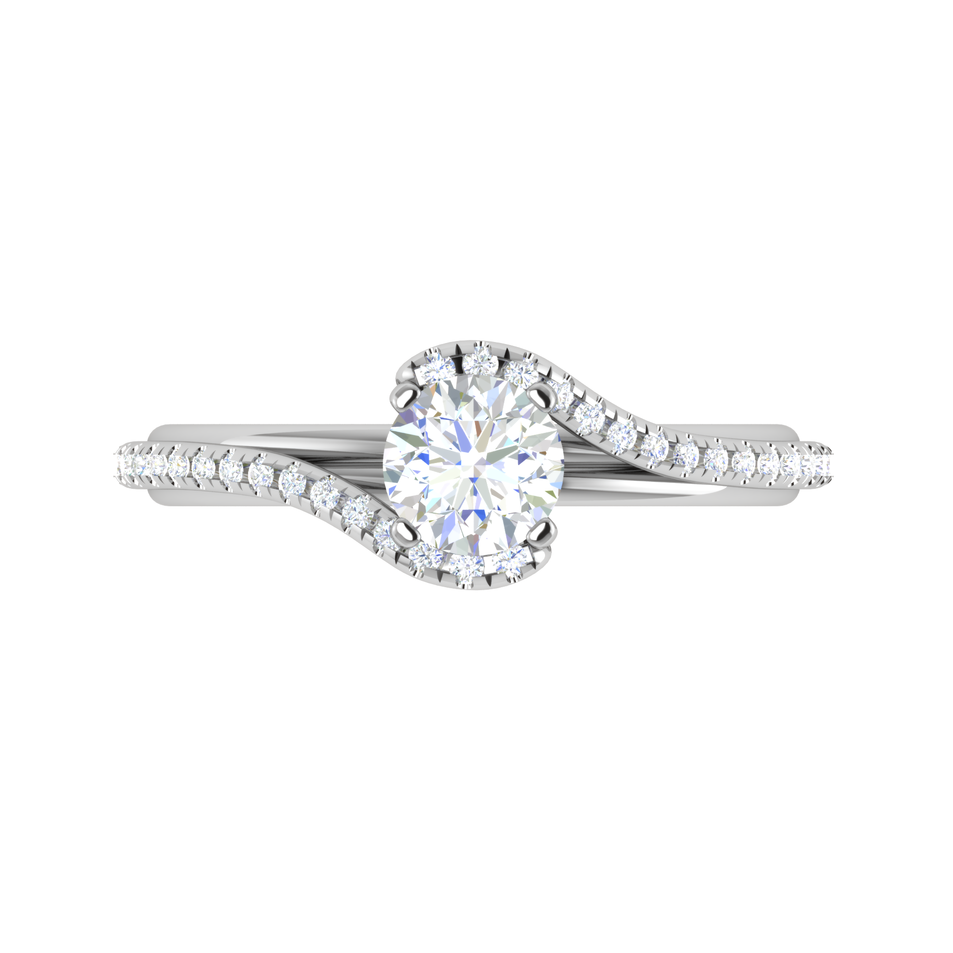 0.30 cts Solitaire Diamond Split Shank Platinum Ring JL PT RP RD 175   Jewelove.US
