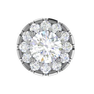 0.30.cts Solitaire Platinum Halo Diamond Pendant for Women JL PT P PF6135 - A   Jewelove.US