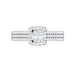 Load image into Gallery viewer, 0.50cts Solitaire Halo Diamond Split Shank Platinum Ring JL PT MHD276   Jewelove.US
