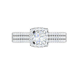 0.50cts Solitaire Halo Diamond Split Shank Platinum Ring JL PT MHD276   Jewelove.US