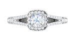 Load image into Gallery viewer, 0.50 cts Cushion Solitaire Halo Diamond Split Shank Platinum Ring JL PT RH CU 256   Jewelove.US
