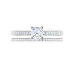 Load image into Gallery viewer, 0.30 cts. Cushion Solitaire Diamond Split Shank Platinum Ring JL PT RP CU 199   Jewelove.US
