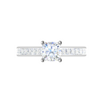 Load image into Gallery viewer, 0.50cts Cushion Solitaire with Princess Cut Diamond Shank Platinum Ring JL PT RC CU 153   Jewelove.US
