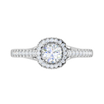 Load image into Gallery viewer, 0.50 cts Halo Diamond Shank Solitaire Platinum Diamond Ring JL PT RH RD 186   Jewelove.US
