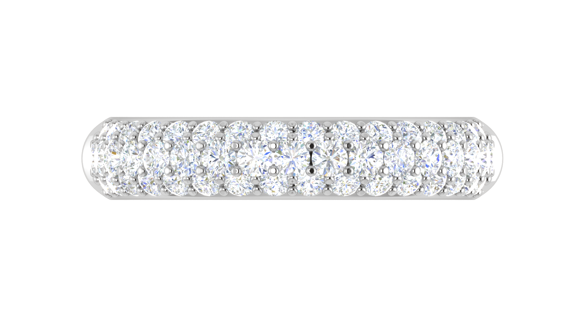 3 row Platinum Diamond Ring for Women JL PT WB RD 167   Jewelove