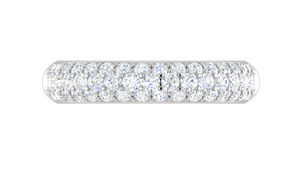 3 row Platinum Diamond Ring for Women JL PT WB RD 167   Jewelove