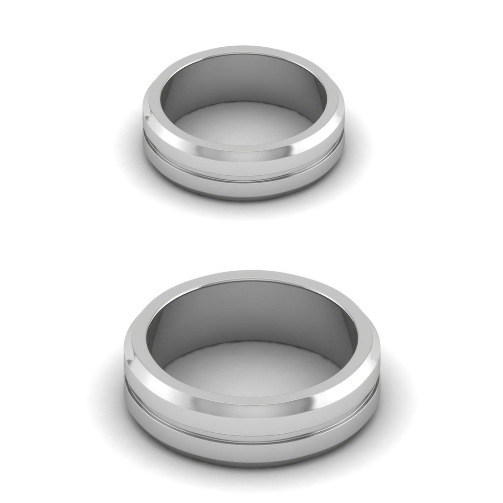 Plain Platinum Couple Ring JL PT MB 128  Both Jewelove.US