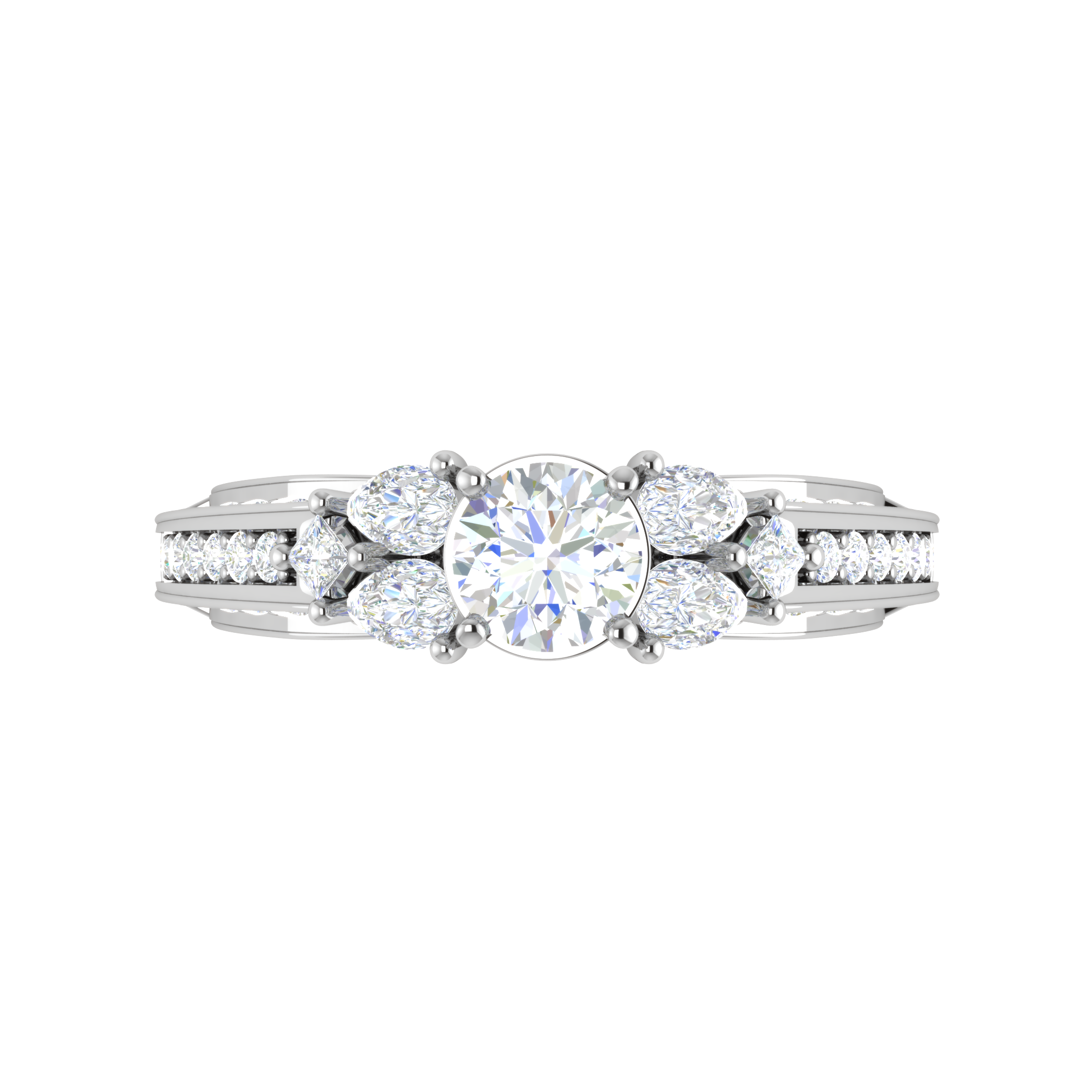 0.30 cts Solitaire with Pear Diamond Split Shank Platinum Ring JL PT MHD0215M   Jewelove.US