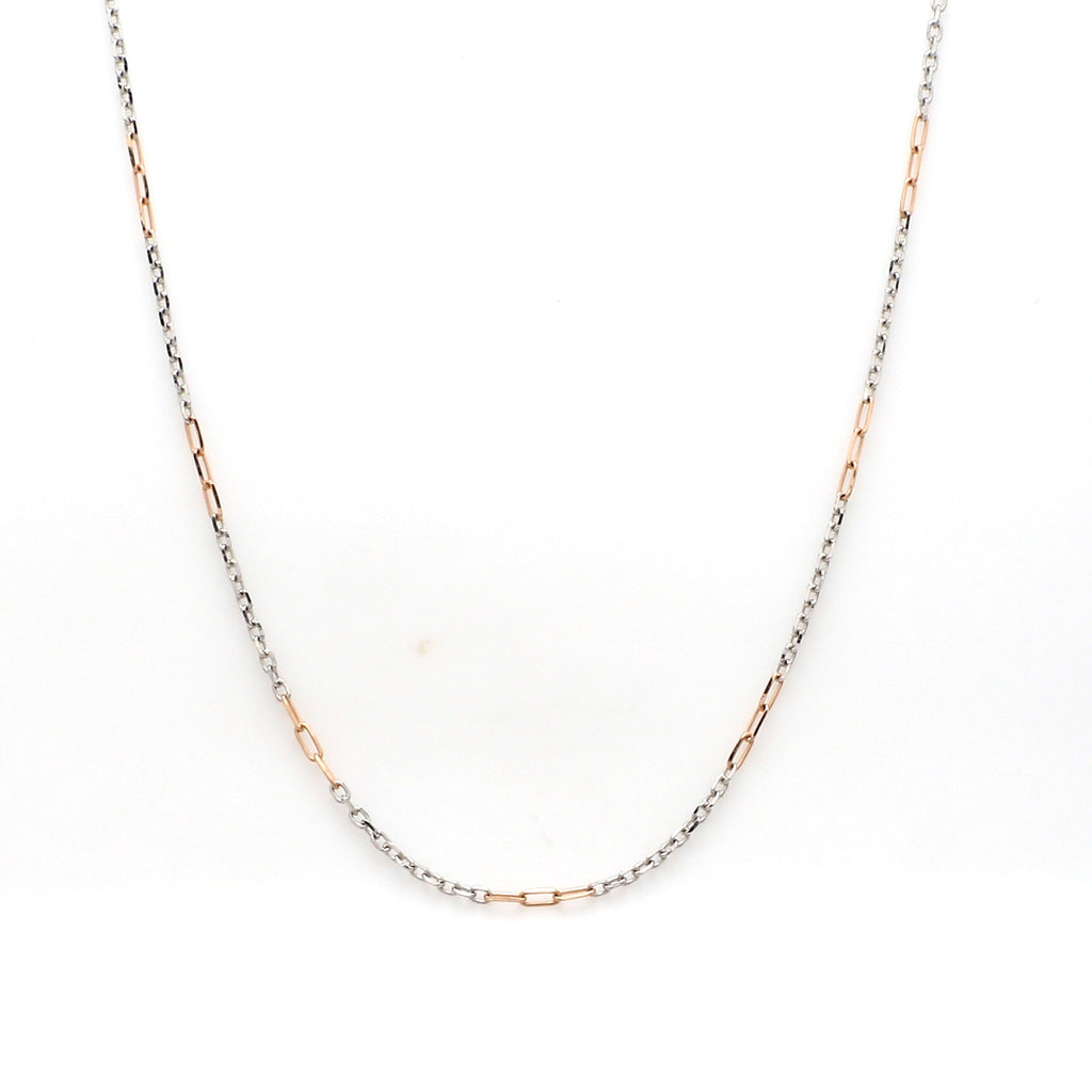 Thin Platinum & Rose Gold Chain for Women JL PT CH 954   Jewelove.US