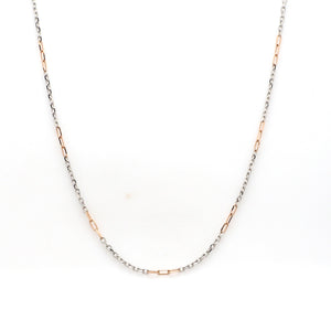 Thin Platinum & Rose Gold Chain for Women JL PT CH 954