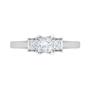 0.50 cts. Princess Cut Solitaire Platinum Diamond Ring JL PT R3 PR 158   Jewelove.US