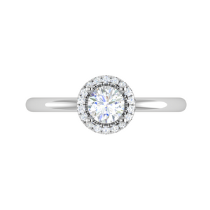 0.50 cts Solitaire Halo Diamond Platinum Ring JL PT RH RD 216   Jewelove.US