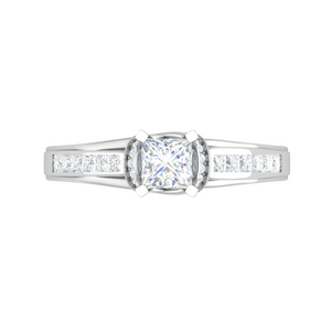 0.30 cts. Princess Cut Diamond Split Shank Platinum Solitaire Engagement Ring JL PT RP PR 206   Jewelove.US
