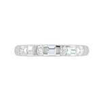 Load image into Gallery viewer, Platinum with Emerald Cut Diamond Half Eternity Ring for Women JL PT WB RD 152   Jewelove

