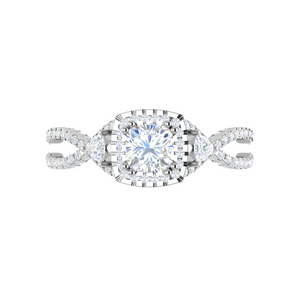 0.50cts. Cushion Solitaire Diamond Platinum Ring JL PT R3 PR 176   Jewelove.US