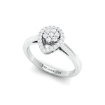 Load image into Gallery viewer, Pressure-set Solitaire Look Pear Shape Platinum Ring with Diamonds for Women JL PT 972
