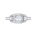 Load image into Gallery viewer, 0.50cts Solitaire Halo Diamond Shank Platinum Ring JL PT 202   Jewelove.US
