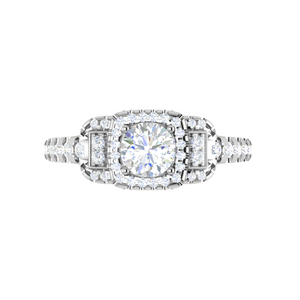 0.50cts Solitaire Halo Diamond Shank Platinum Ring JL PT 202   Jewelove.US