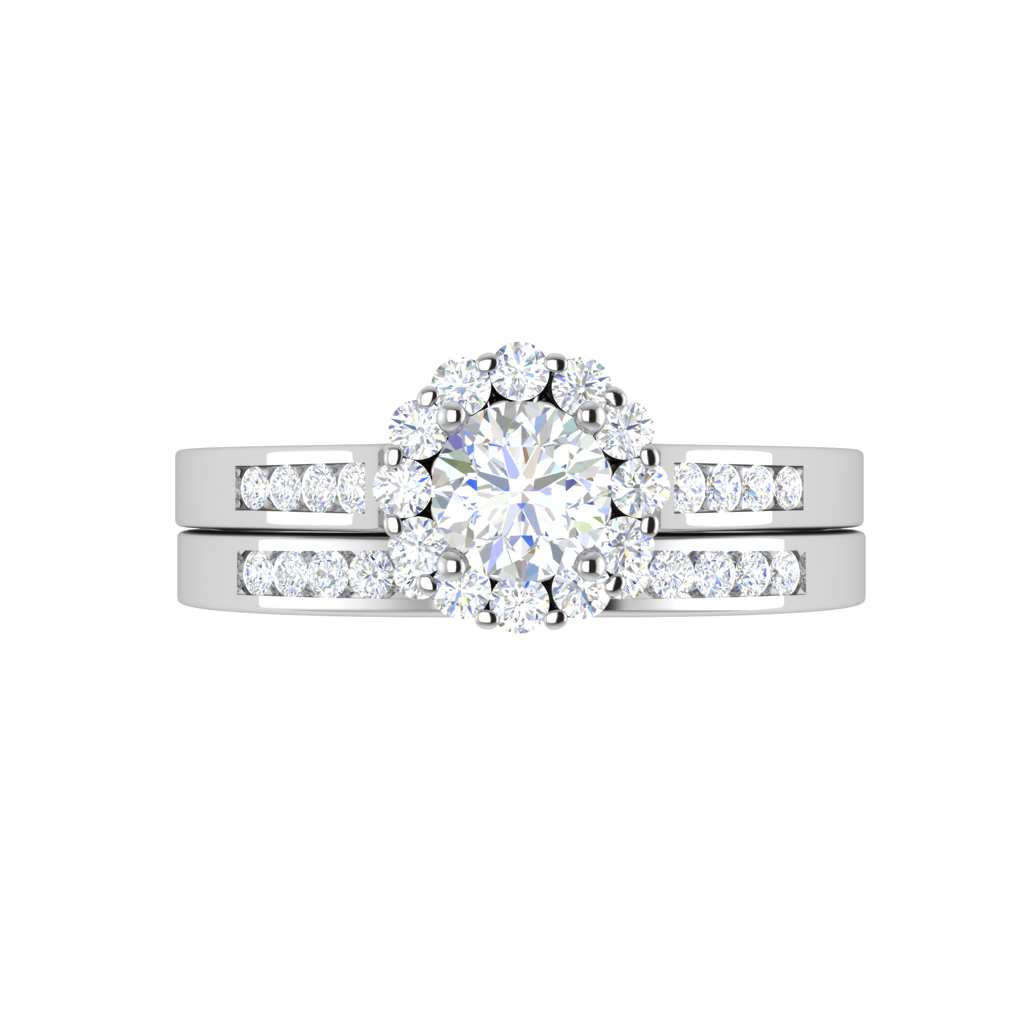 0.30 cts Solitaire Halo Diamond Split Shank Platinum Ring JL PT RH RD 302   Jewelove.US