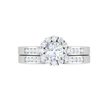 Load image into Gallery viewer, 0.30 cts Solitaire Halo Diamond Split Shank Platinum Ring JL PT RH RD 302   Jewelove.US
