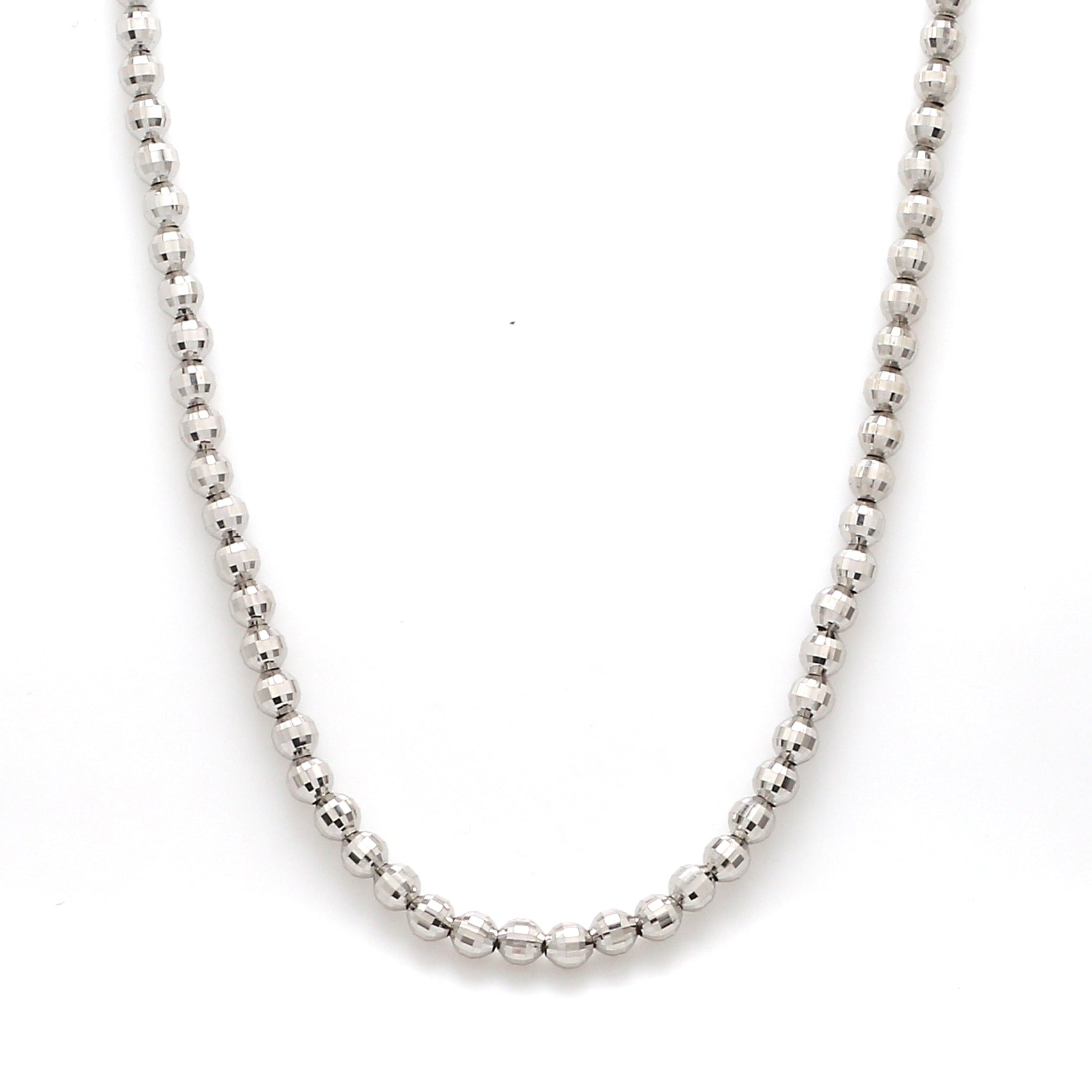 4mm Japanese Platinum Chain with Diamond Cut Balls JL PT CH 744   Jewelove.US