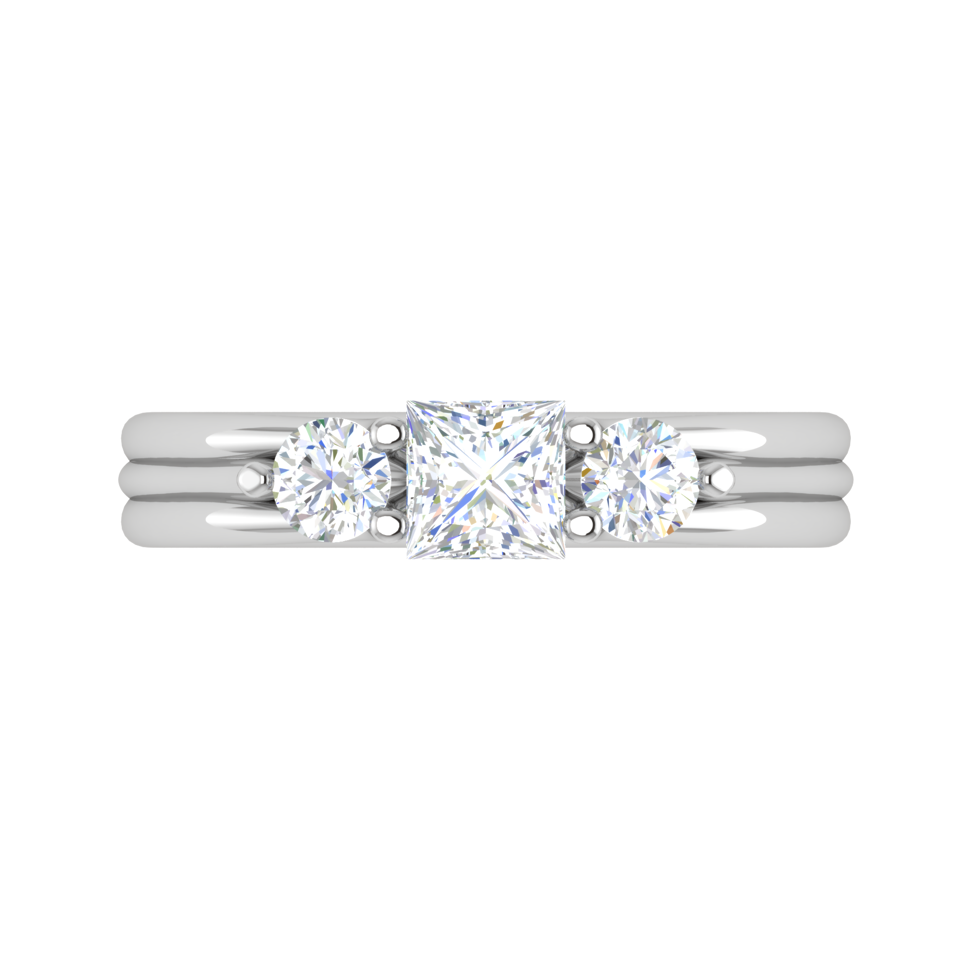 0.70 cts. Princess Cut Solitaire Platinum Diamond Ring JL PT R3 PR 142   Jewelove.US