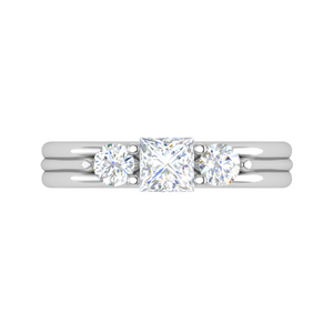 0.70 cts. Princess Cut Solitaire Platinum Diamond Ring JL PT R3 PR 142   Jewelove.US