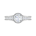 Load image into Gallery viewer, 0.50 cts Solitaire Halo Diamond Shank Platinum Ring JL PT RH RD 211   Jewelove.US
