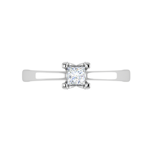 0.15 cts. Princess Cut Solitaire Diamond Platinum Engagement Ring JL PT MHD273EG   Jewelove.US