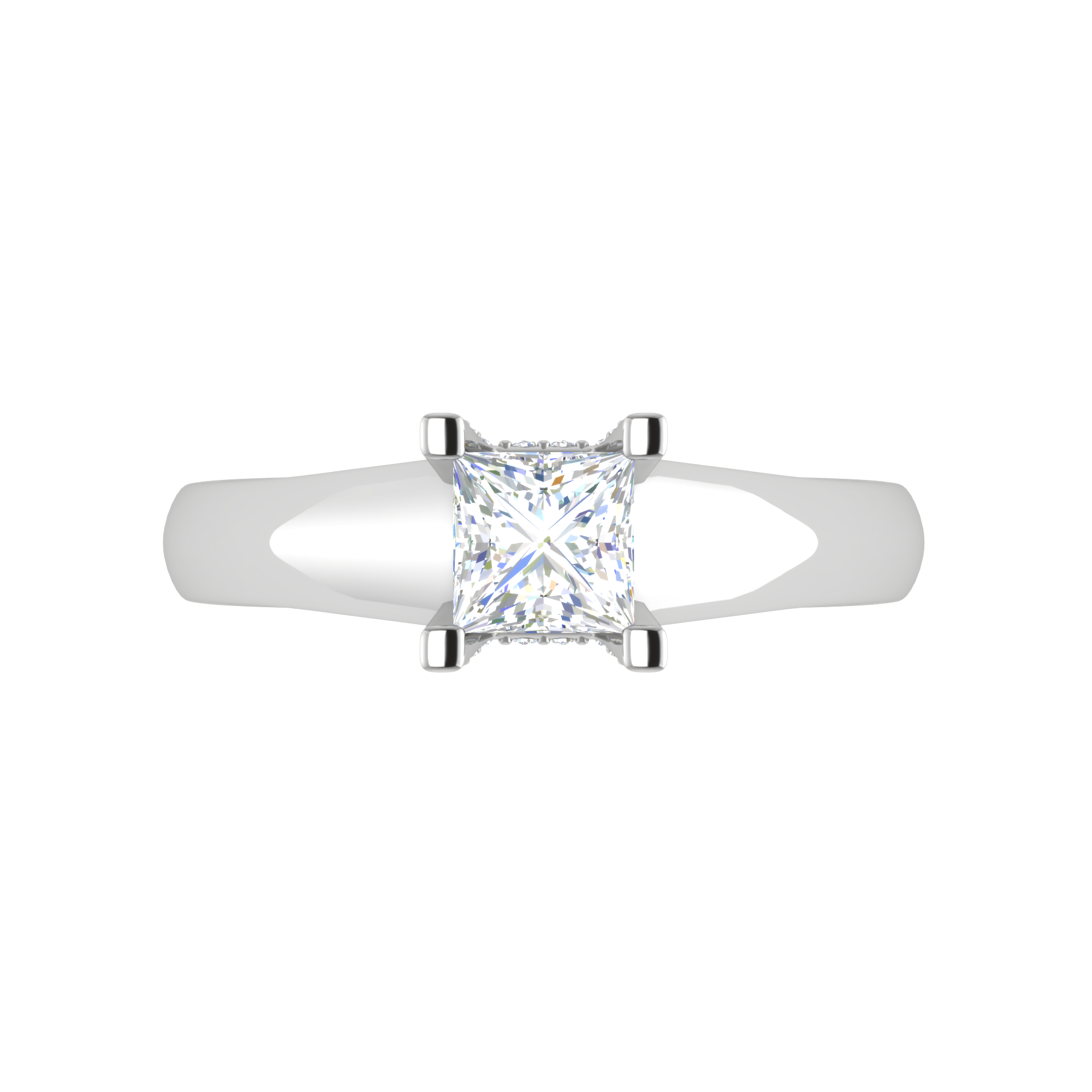 0.30 cts. Princess Cut Solitaire Shank Platinum Diamond Engagement Ring JL PT MHD267EG   Jewelove.US