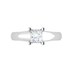 Load image into Gallery viewer, 0.30 cts. Princess Cut Solitaire Shank Platinum Diamond Engagement Ring JL PT MHD267EG   Jewelove.US
