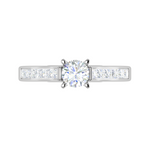 Load image into Gallery viewer, 0.50 cts Solitaire with Princess Cut Diamonds Shank Platinum Ring JL PT RC RD 273   Jewelove.US
