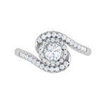 Load image into Gallery viewer, 0.30 cts Solitaire Double Halo Diamond Shank Platinum Ring JL PT RP RD 122   Jewelove.US
