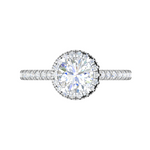 Load image into Gallery viewer, 0.70 cts Solitaire Halo Diamond Shank Platinum Ring JL PT RH RD 131   Jewelove.US
