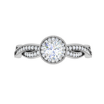 Load image into Gallery viewer, 0.30 cts Solitaire Halo Diamond Twisted Shank Platinum Ring for Women JL PT RV RD 131   Jewelove
