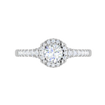 Load image into Gallery viewer, 0.50 cts Solitaire Halo Diamond Shank Platinum Ring JL PT RH RD 219   Jewelove.US
