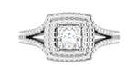 Load image into Gallery viewer, 0.70 cts Princess Cut Solitaire Square Double Halo Diamond Split Shank Platinum Ring JL PT RH PR 116   Jewelove.US
