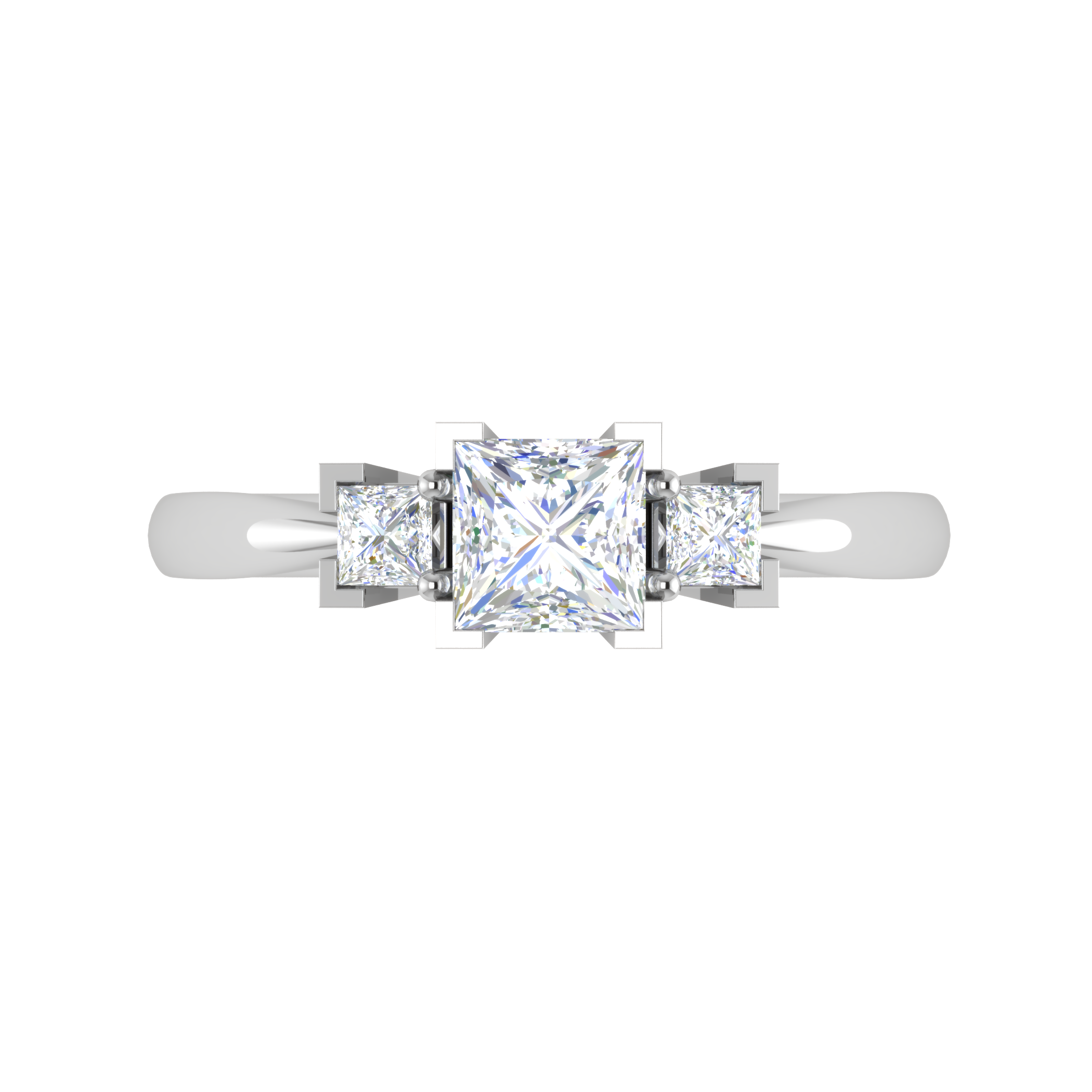 0.50cts. Princess Cut Solitaire Diamond Platinum Ring JL PT R3 PR 110   Jewelove.US