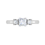 Load image into Gallery viewer, 0.50cts. Princess Cut Solitaire Diamond Platinum Ring JL PT R3 PR 110   Jewelove.US
