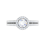 Load image into Gallery viewer, 0.50cts Solitaire Halo Diamond Split Shank Platinum Ring JL PT WB5565E   Jewelove.US
